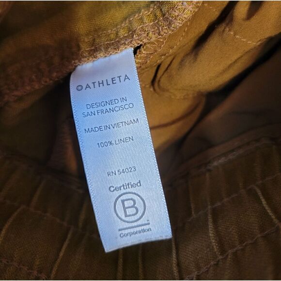 Athleta Cabo Linen Short Toasted Ochre Linen Shorts 0 - Picture 13 of 14